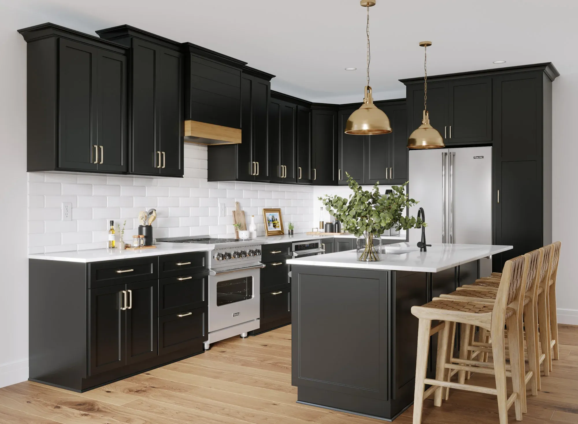 true-black-shaker-kitchen-cabinets